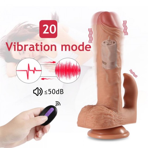 VIBRADOR REALISTA DUPLA ESTIM. SHEQU AUSTIN C/ COMAMDO USB